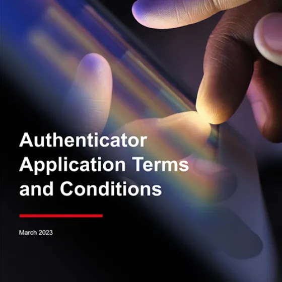 Authenticator app t&cs